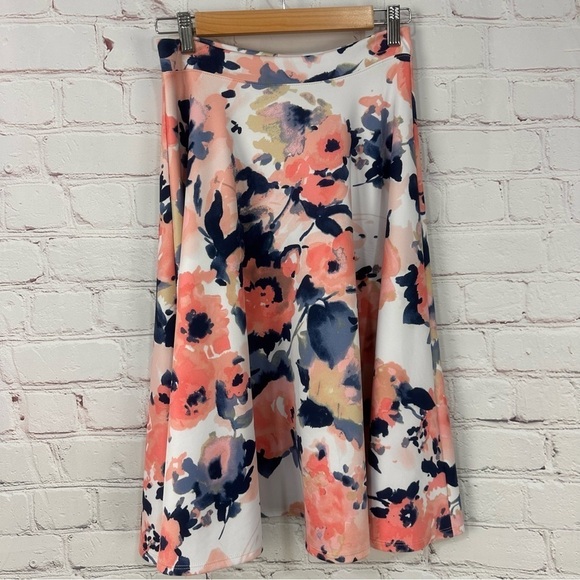 Vintage floral skirt blue pink white stretchy spring skirt Easter skirt medium - Picture 5 of 10